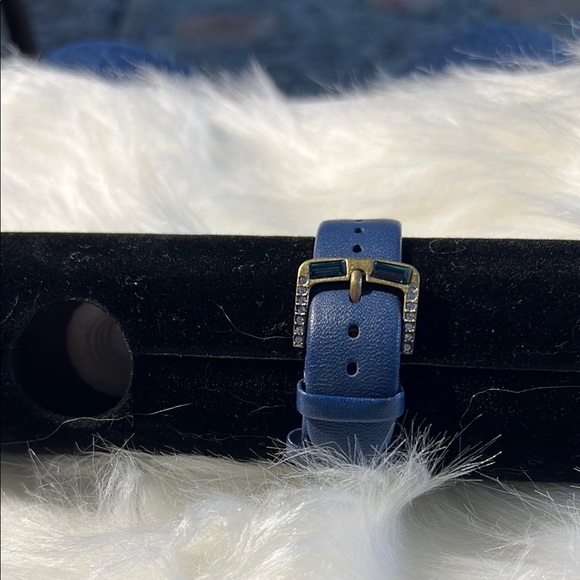 Elegant Blue and Gold Watch with Crystal Accents by Heidi Daus. WA442 - Picture 2 of 4